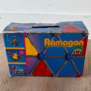 Vintage 1987 Ramagon Construction‎ Set Discovery Toys Partial w/ Box & Booklet